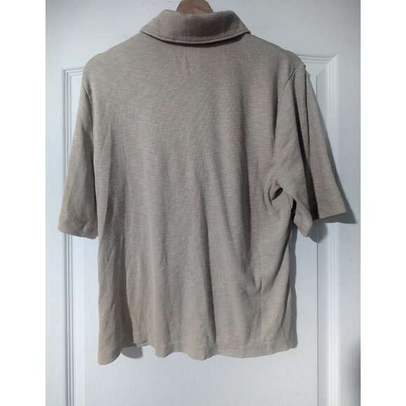 Gap | Ribbed Henley Polo T-Shirt In Wicker Beige - Picture 3 of 8